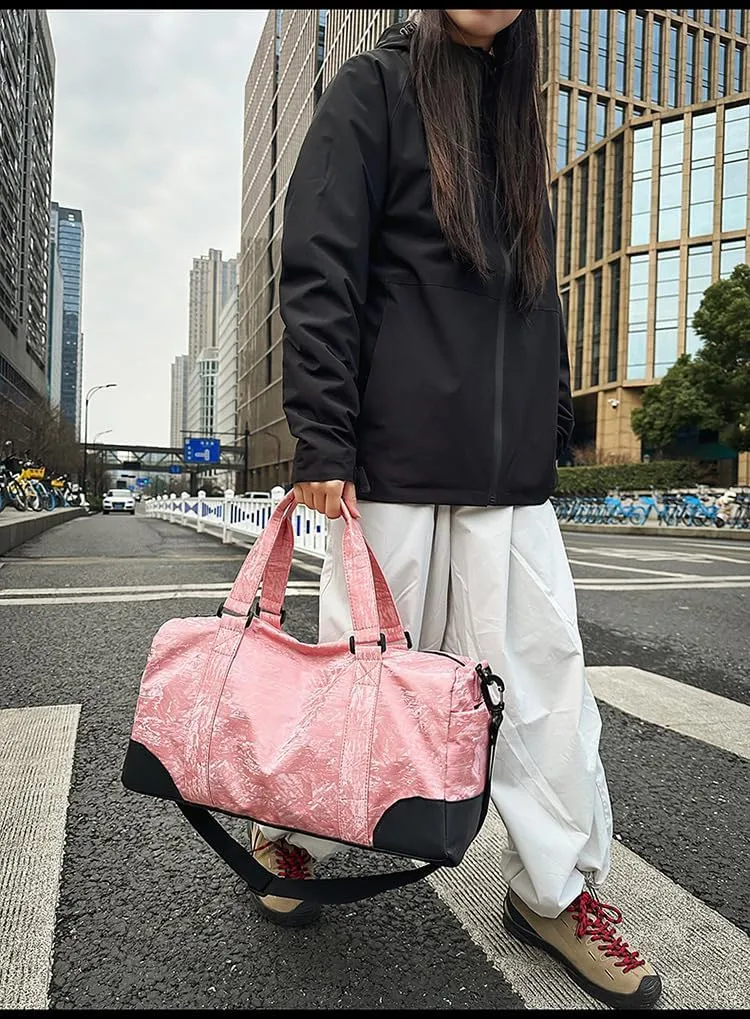Fashionable travel bag, suitable for travel, vacation, fitness, sports, yoga, swimming and dancing, as a festival gift for both men and women (Grey)