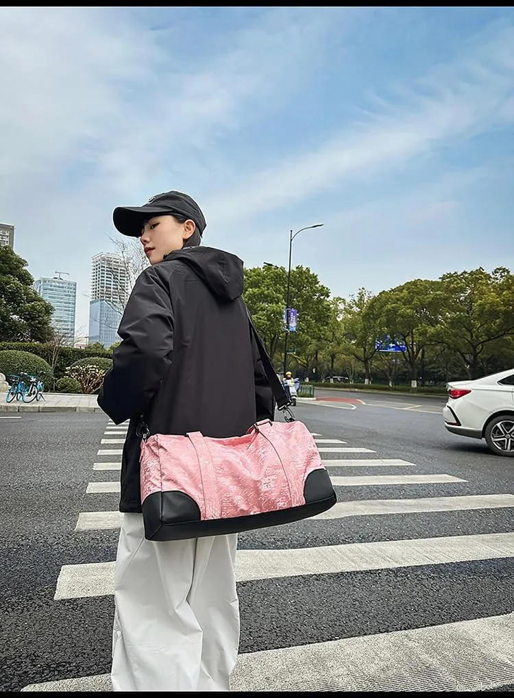 Fashionable travel bag, suitable for travel, vacation, fitness, sports, yoga, swimming and dancing, as a festival gift for both men and women (Grey)