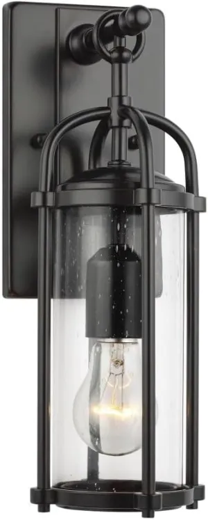 Feiss OL7621ES Dakota Outdoor Patio Lighting Wall Lantern, Bronze, 1-Light (6"W x 17"H) 100watts