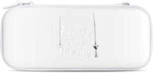 Fencing is My Therapy Hard Shell Travel Case with Rope 15 Game Card Pockets Compatible with Switch Protective