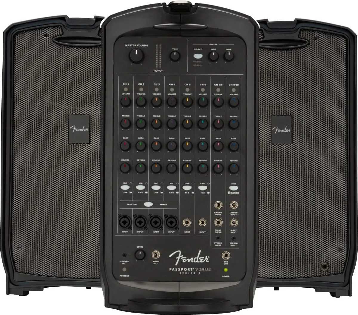 Fender Passport Venue S2 Portable PA System Bundle with Compact Speaker Stands, Microphone, Mic Stand Clip, XLR Cable, and Instrument Cable