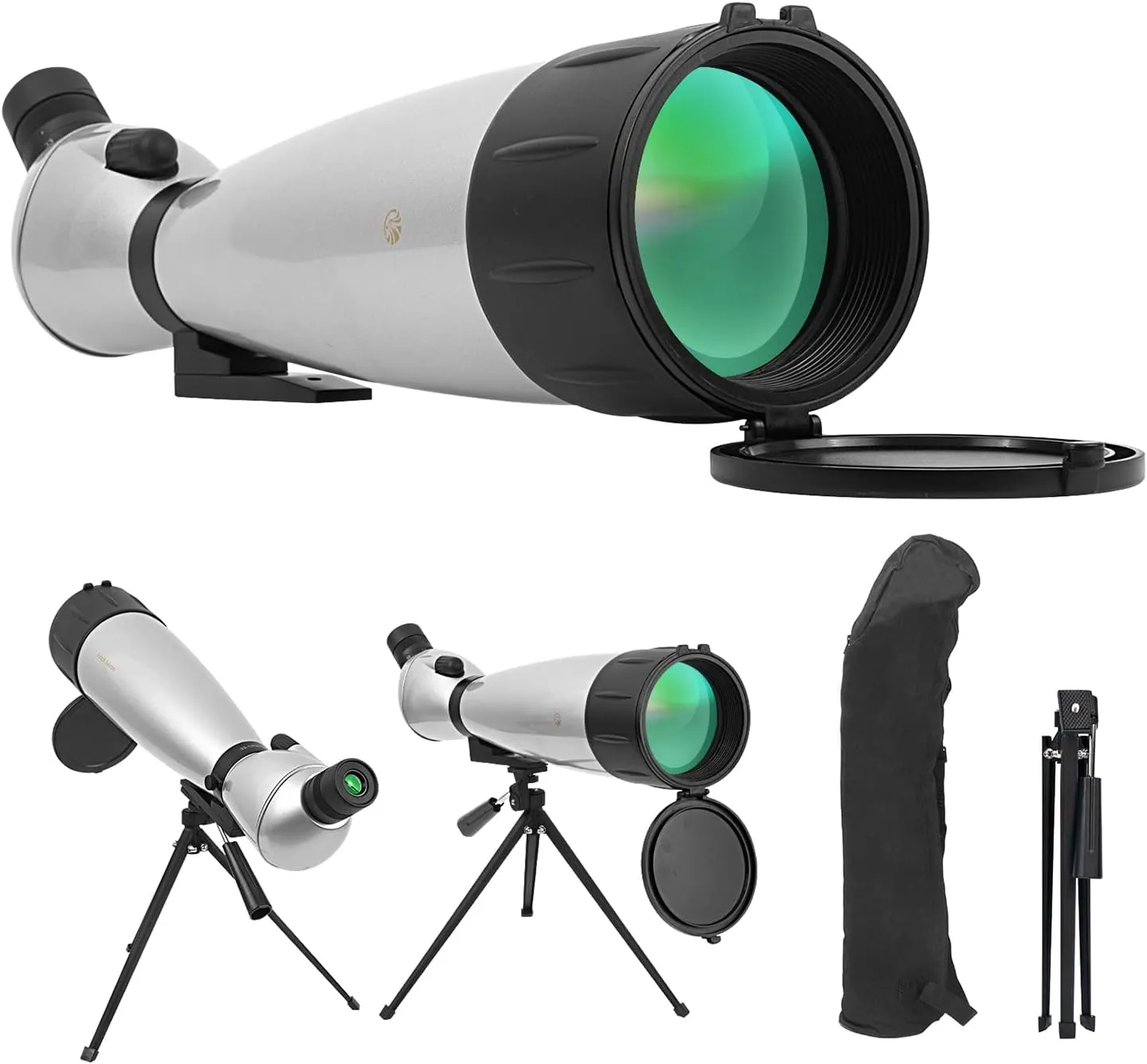 Fetch Falcon BAK4 Spotting Scopes HD with Metal Tripod Phone Adapter and Carry Bag (33-100X100 no Phone Holder)