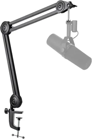 FIFINE Microphone Arm Stand-Heavy Duty Boom Arm, Suspension Scissor Adjustable Mic Stand with Desk Mount, 5/8" Screw, Cable Ties, for Recording Gaming Streaming Podcasting-BM63