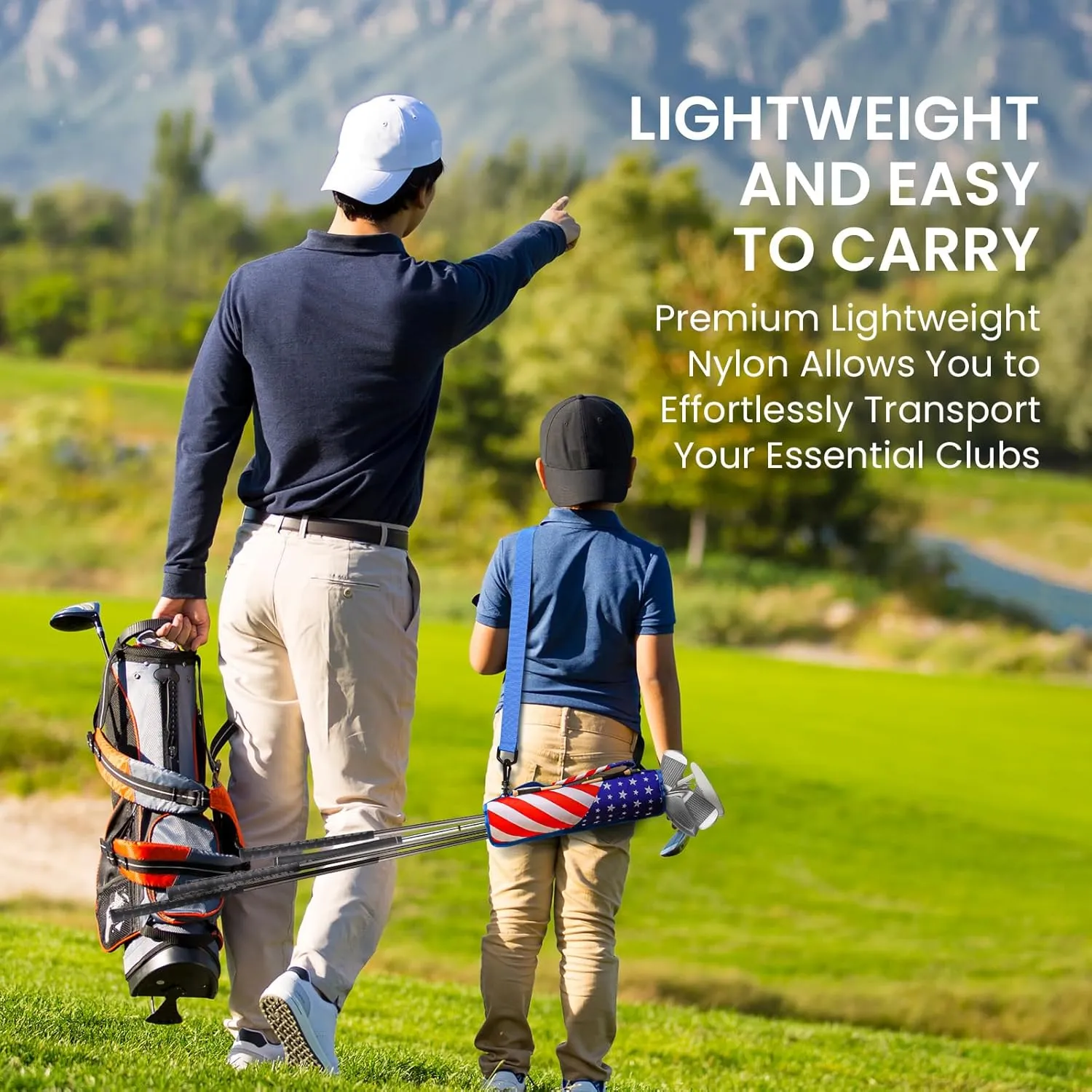 FINGER TEN Golf Club Bag Mini Lightweight for Men Women Ladies Kids with/Without Ball Pouch Pack, Portable for Driving Range Carrier Course Training Case