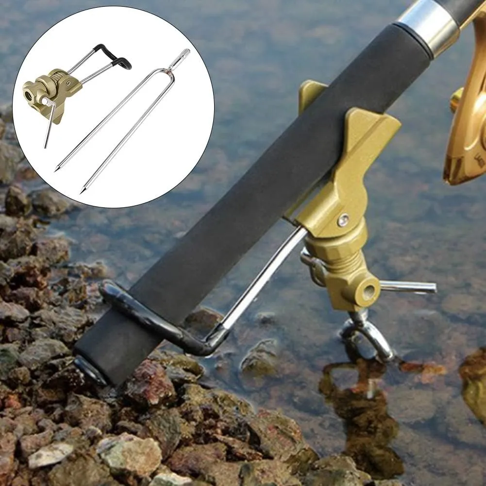 Fishing Pole Rod Stand Bracket Adjutable Stable Aluminium Alloy Fishing Rod Ground Holder Bracket Fishing Tackle Accessory