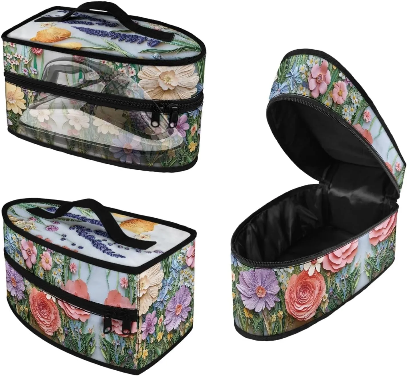 Floral Iron Storage Bag for Travel,Lightweight Iron Storage Case for Women Mother Aesthetic Iron Storage Box Protable Iron Storage Container for Adults Ladies