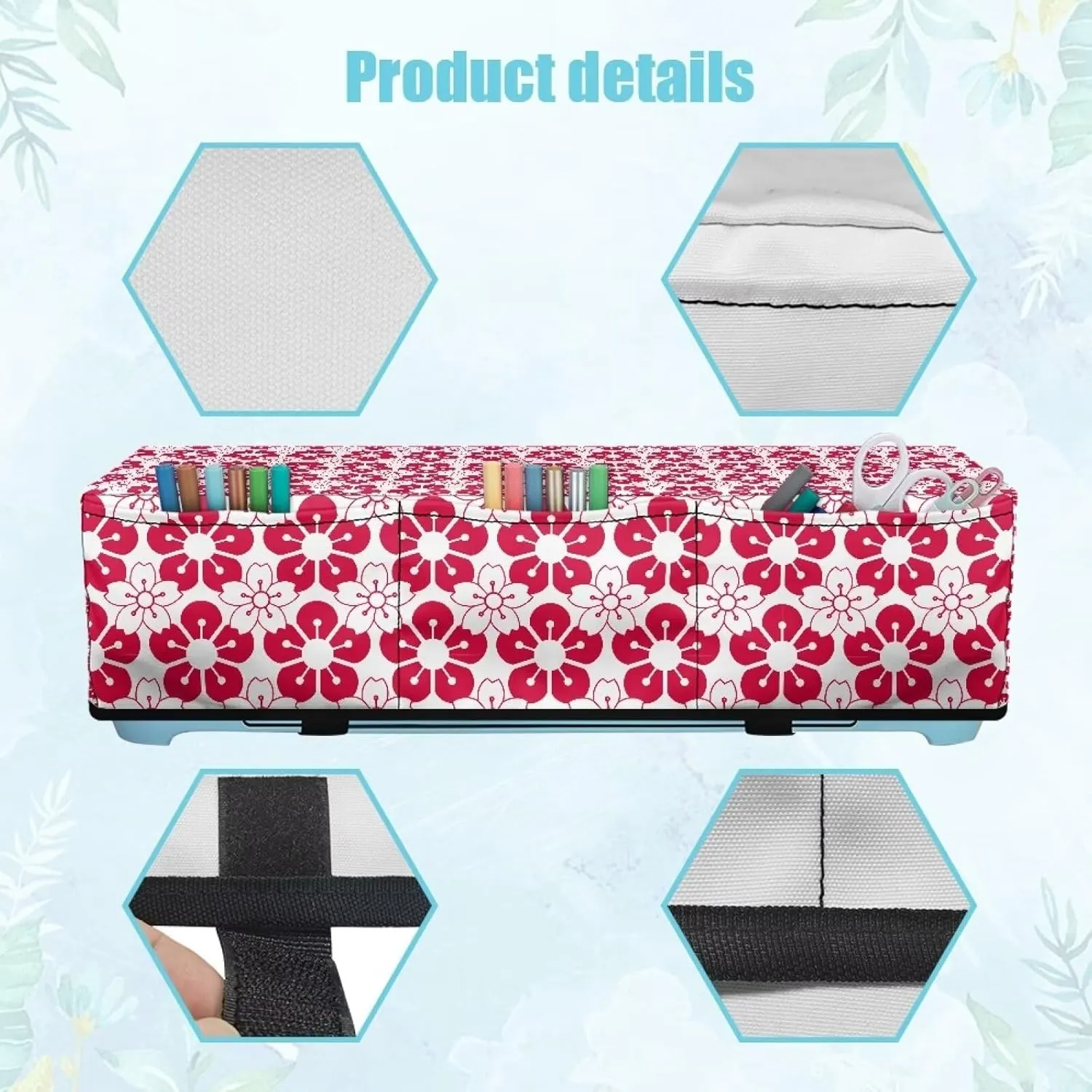 Flower Carrying Case Cover for DIY Cutting Machine Waterproof Elastic Cutting Machine Accessories Dust Cover Carrying Bag with Pockets Universal Fit