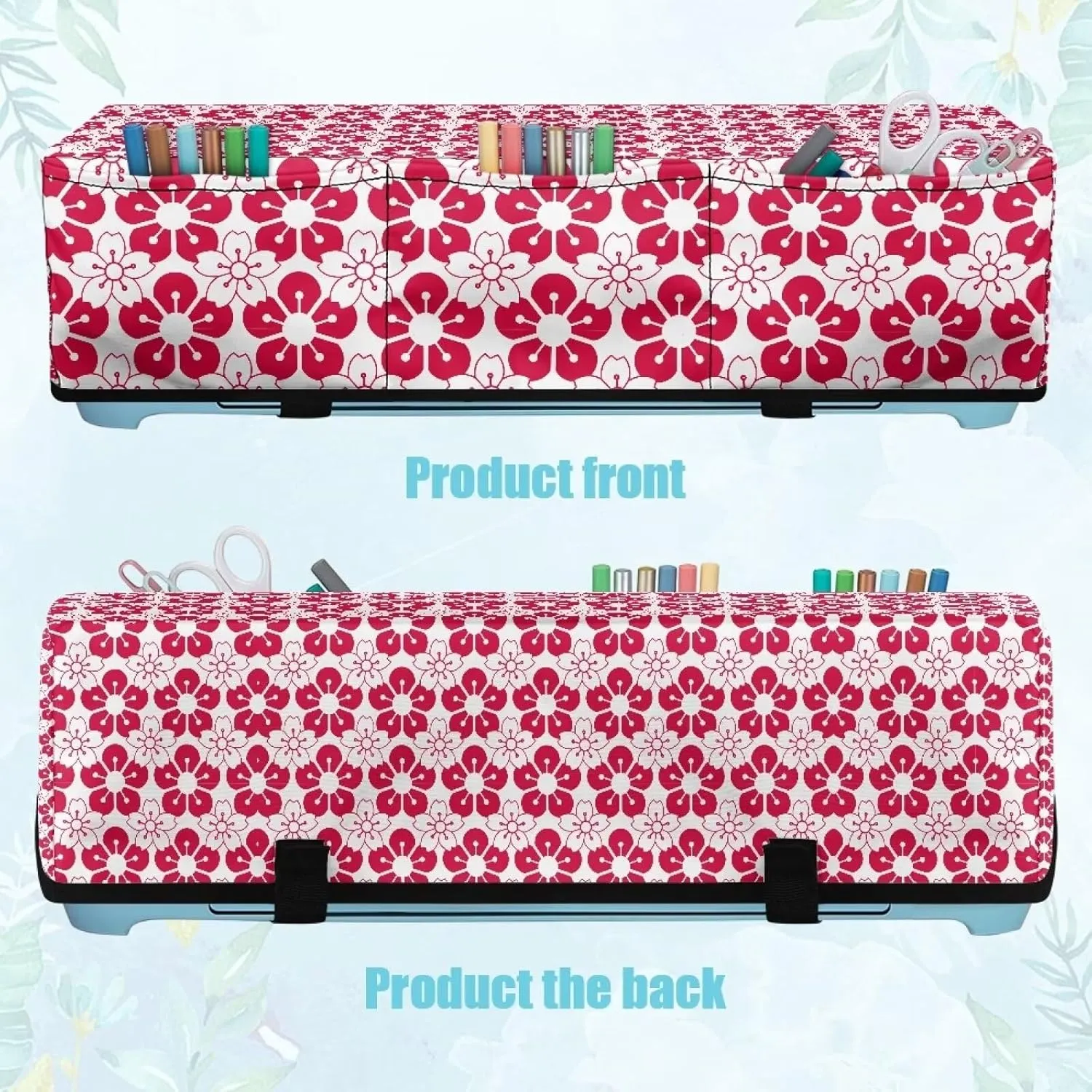 Flower Carrying Case Cover for DIY Cutting Machine Waterproof Elastic Cutting Machine Accessories Dust Cover Carrying Bag with Pockets Universal Fit