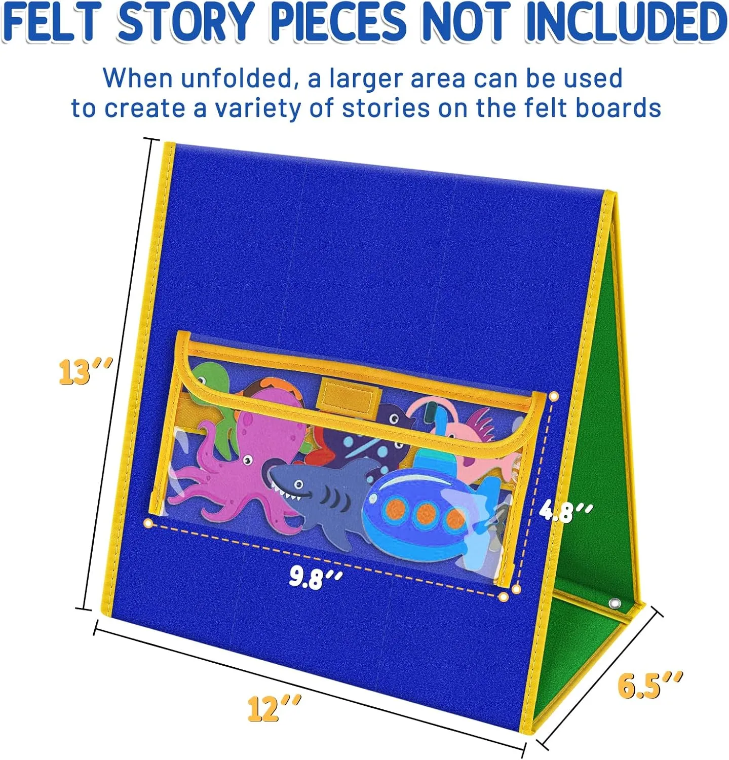 Foldable Felt Board - Double-Sided Flannel Story Board for Preschool Learning, Interactive Storytelling & Play | 13" x 12" Portable Felt Play Board for Home & Classroom Use