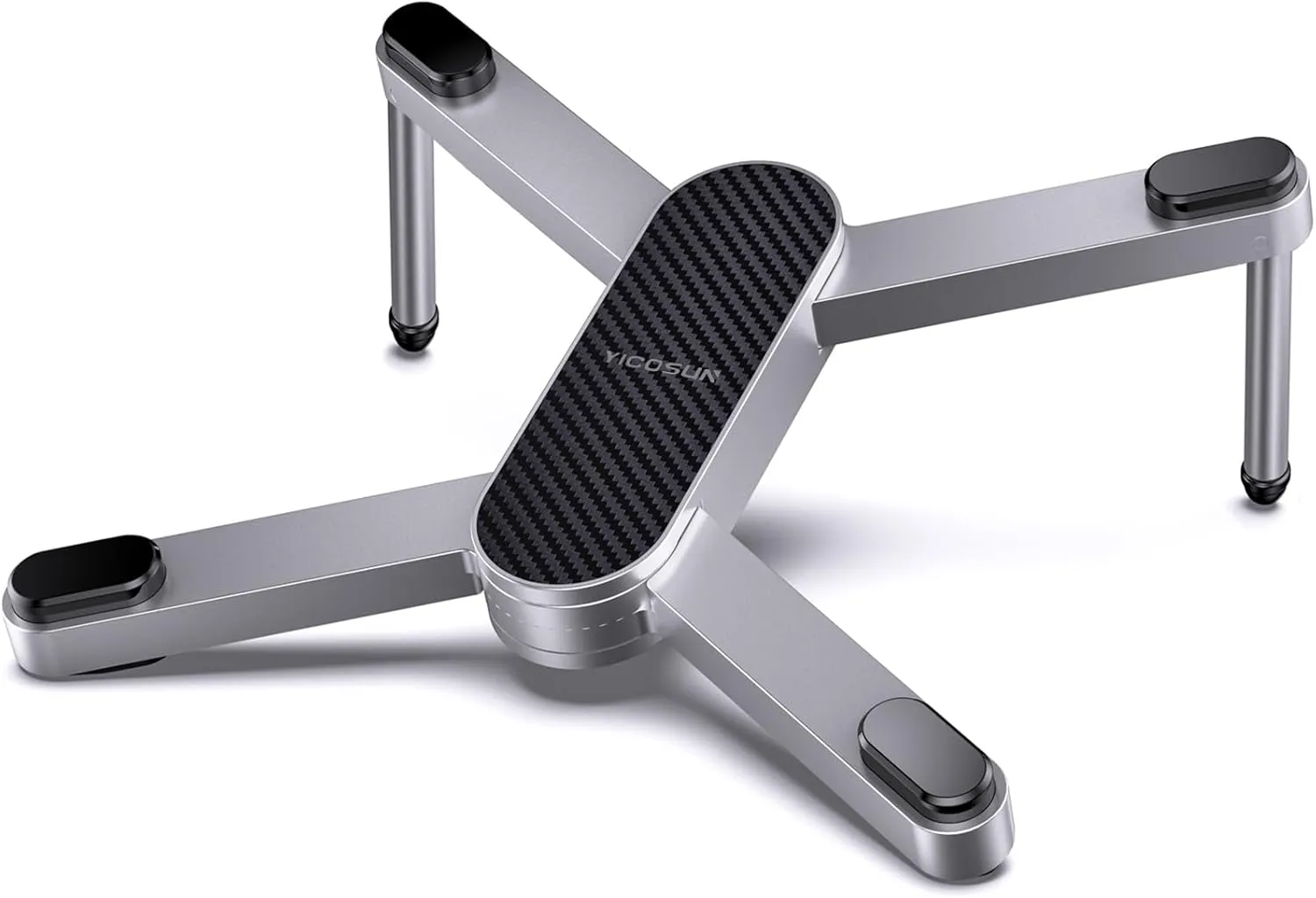 Foldable Laptop Stand for Desk: Portable Aluminum Computer Stand - Ergonomic 20° Angle Notebook Holder for Home Office ＆ Travel, Durable Laptop Riser Compatible with MacBook Pro/Air 10-15.6'' - Silver