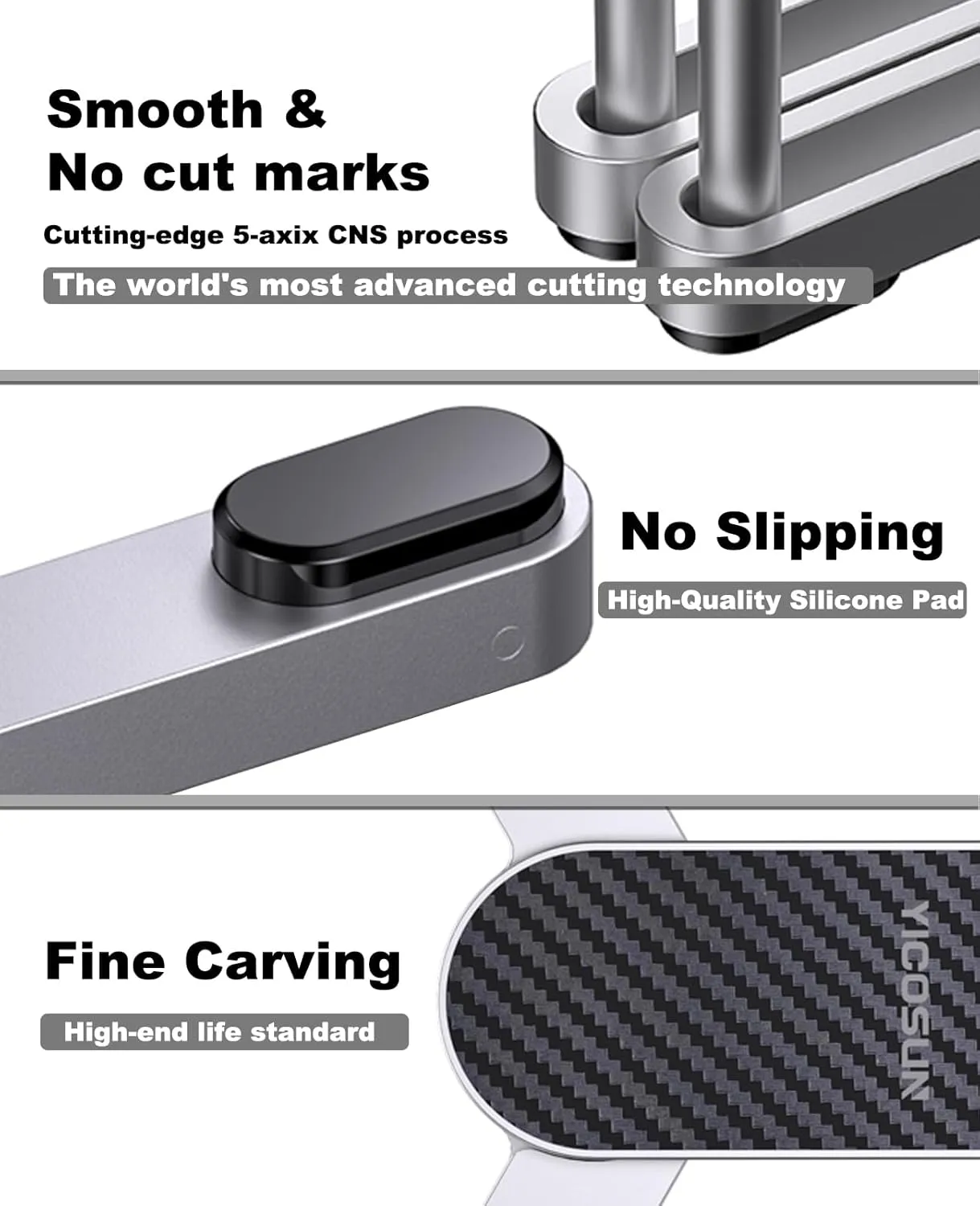 Foldable Laptop Stand for Desk: Portable Aluminum Computer Stand - Ergonomic 20° Angle Notebook Holder for Home Office ＆ Travel, Durable Laptop Riser Compatible with MacBook Pro/Air 10-15.6'' - Silver