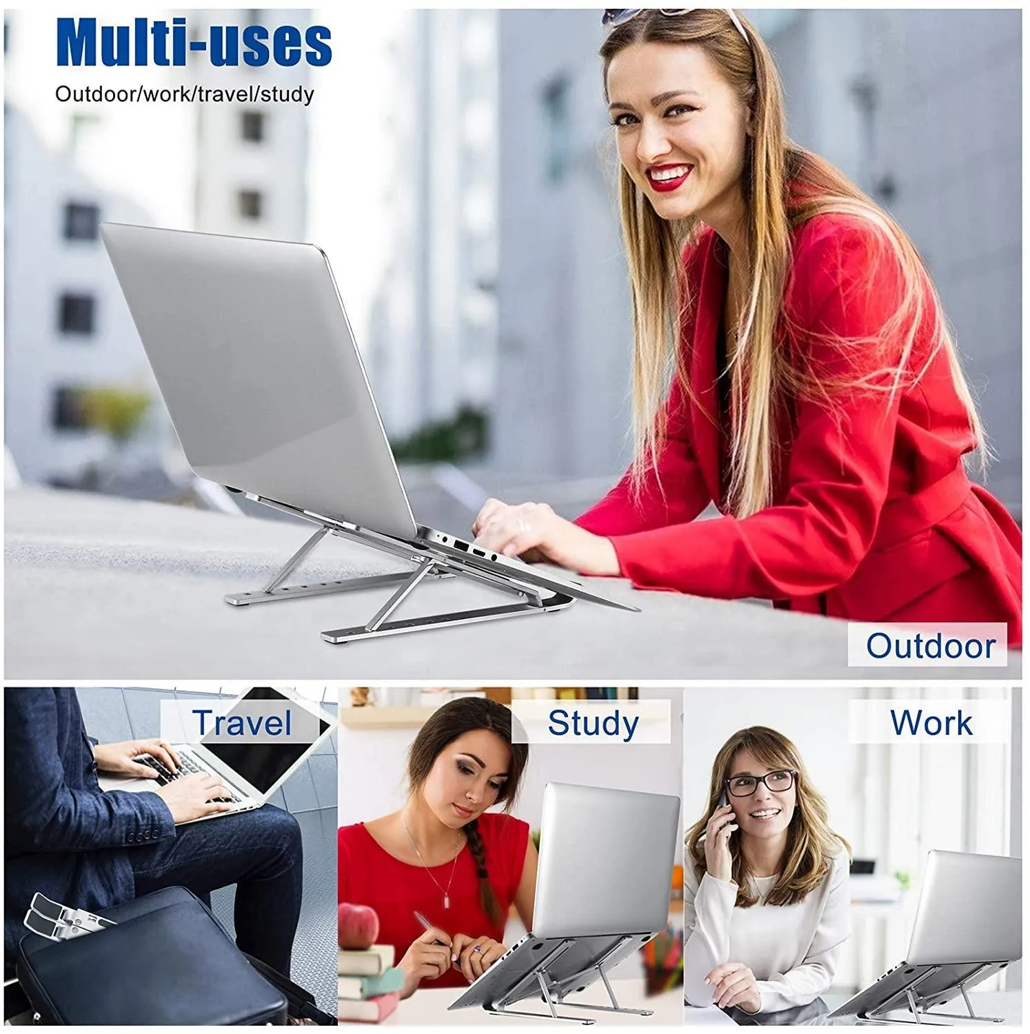 Foldable Laptop Stand Portable for Business Travel Campus 6 height heat dissipation