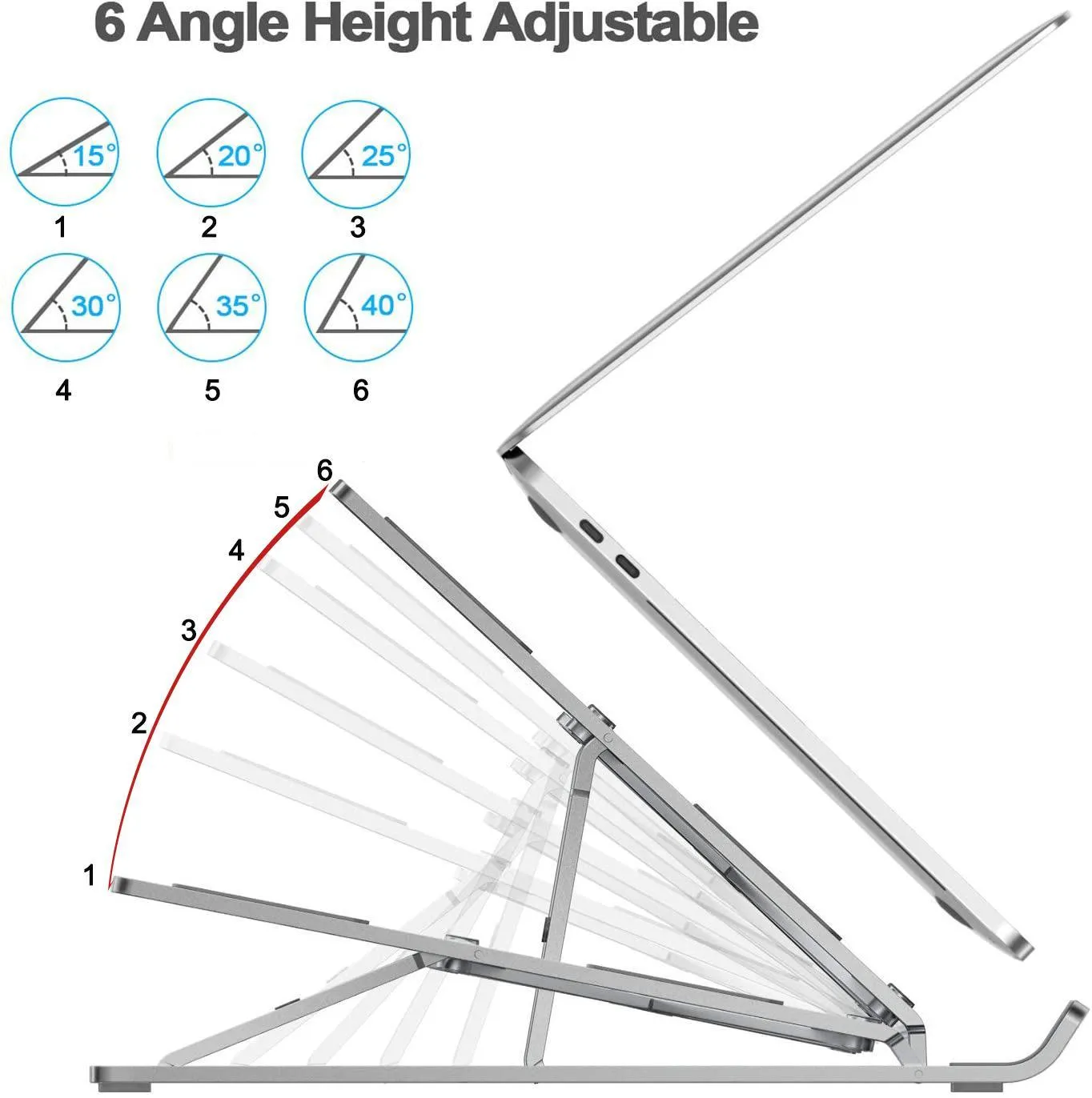 Foldable Laptop Stand Portable for Business Travel Campus 6 height heat dissipation