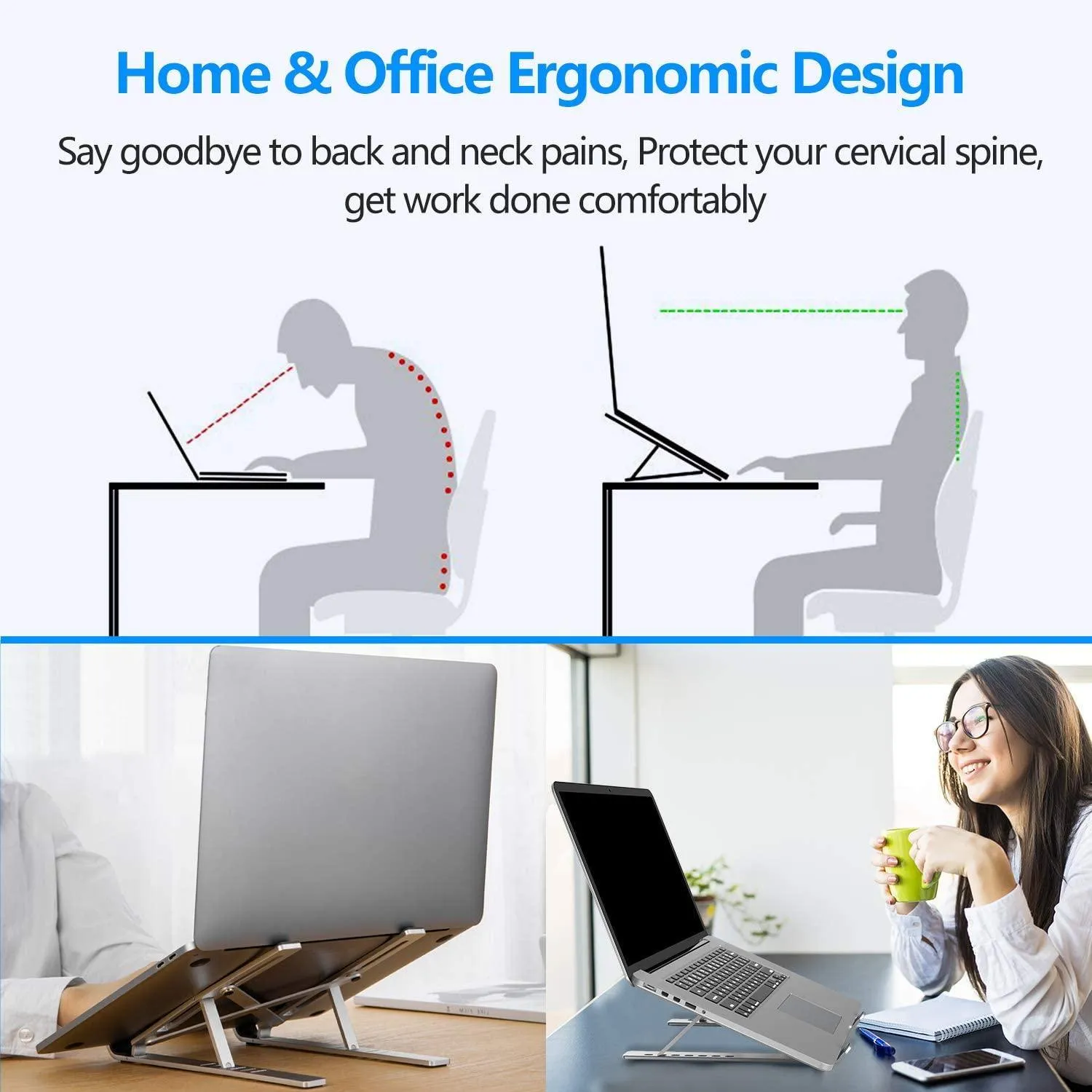 Foldable Laptop Stand Portable for Business Travel Campus 6 height heat dissipation