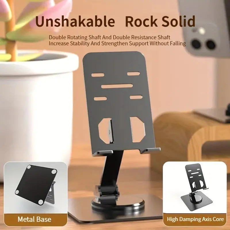 Foldable Mobile Holder Stand with Metal Body, for All Smartphones, Tablets