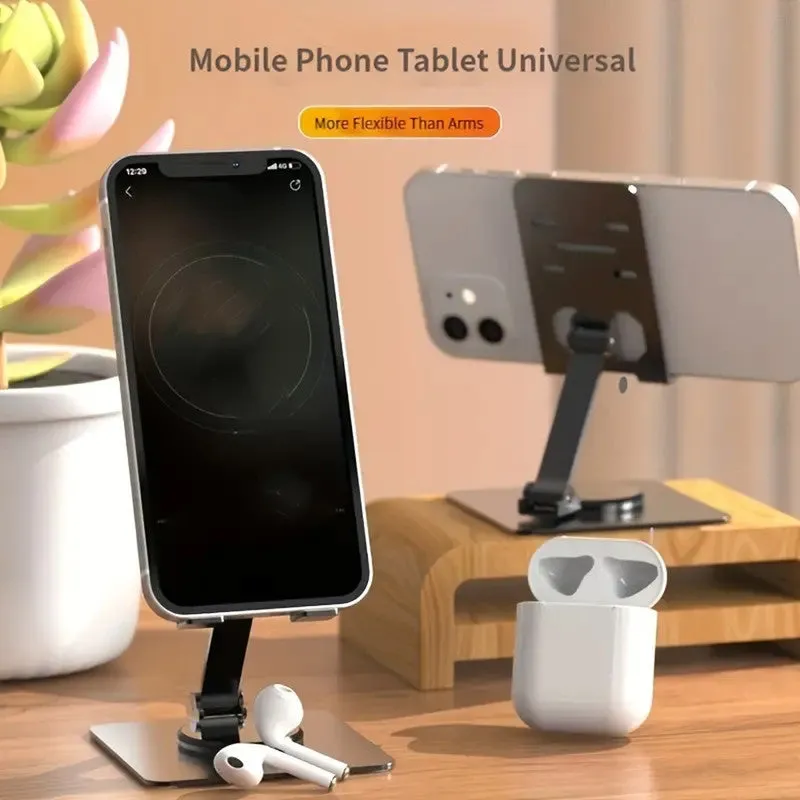 Foldable Mobile Holder Stand with Metal Body, for All Smartphones, Tablets