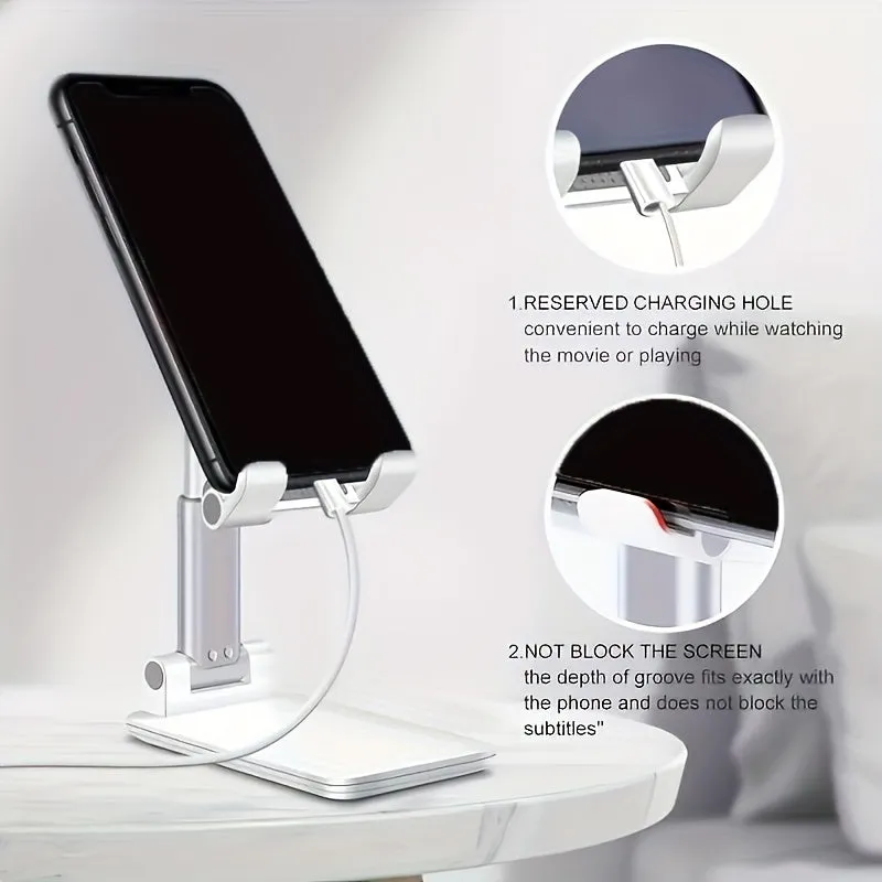 Foldable Mobile Phone Tablet Stand Holder, Angle Height Adjustable