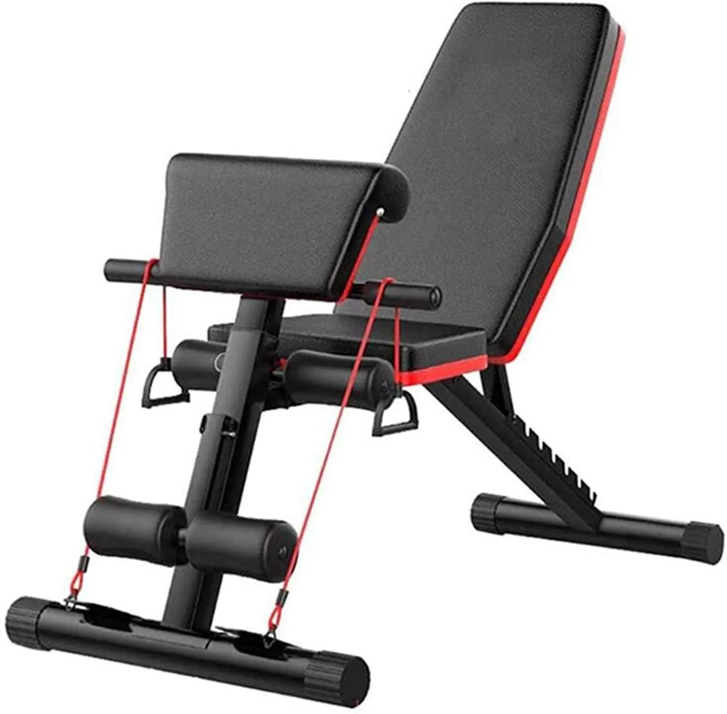 Foldable Sit-ups Dip Stand Weight Bench Home Gym Weightlifting Stand for Full Body Exercise Adjustable Dumbbell Bench Multi-Function Fitness Stool