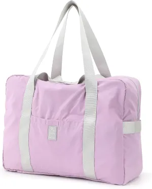 Foldable Travel Duffel Bag, 28L Weekender Overnight Carry on Luggage Bag, Lightweight Gym Tote Bag, Sports Bag, Hospital Bag for Women and Men, Light Purple