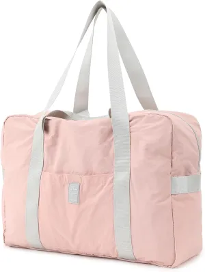 Foldable Travel Duffel Bag, 28L Weekender Overnight Carry on Luggage Bag, Lightweight Gym Tote Bag, Sports Bag, Hospital Bag for Women and Men, Pink