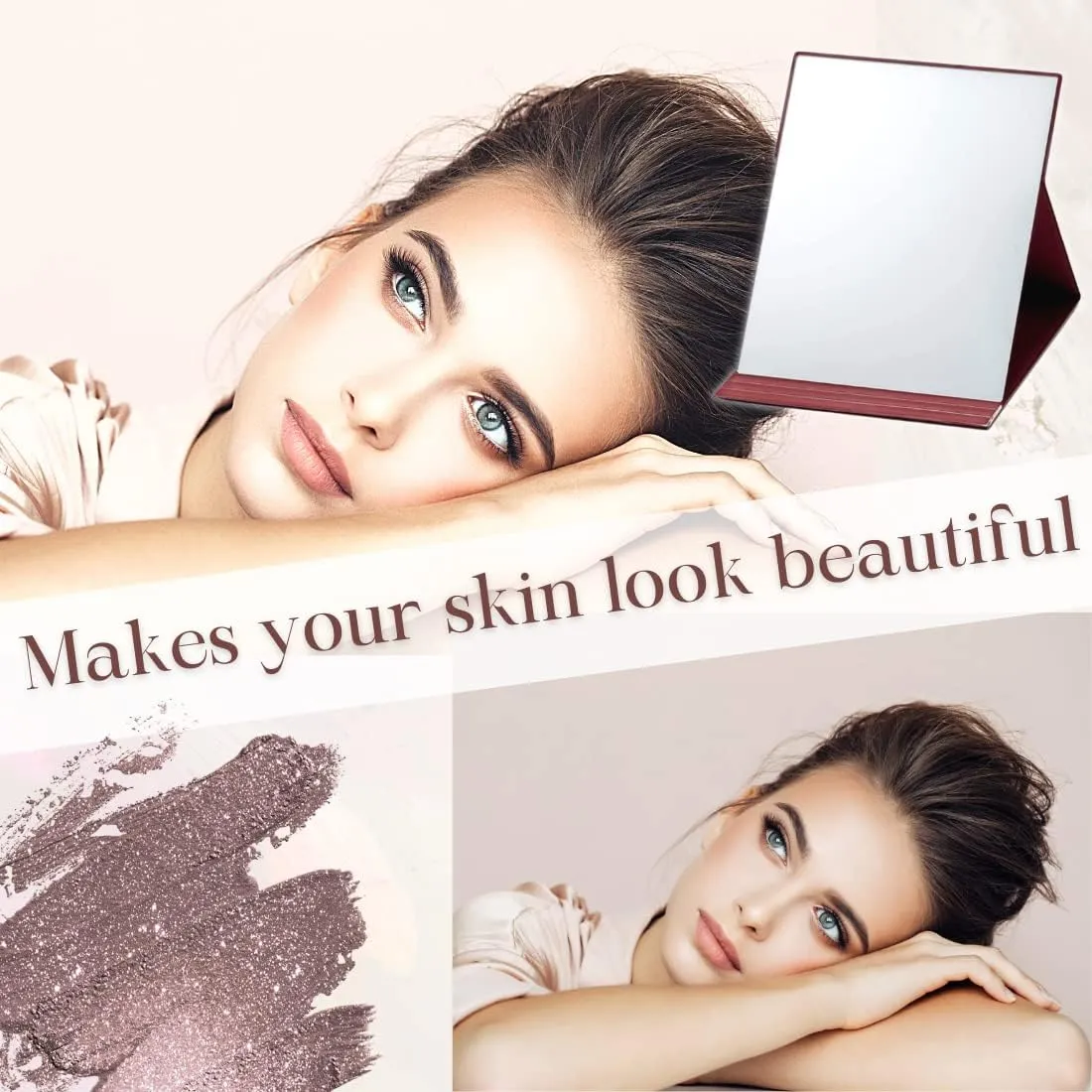 Folding Mirror, HORIUCHI Mirror Made in Japan,Tabletop Mirror, Makeup Mirror,Portable Folding Makeup Mirror