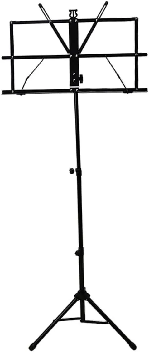 Folding Music Stand Portable Telescopic Design Height and Angle for Musicians and Performers Includes Carry Bag for Easy Travel