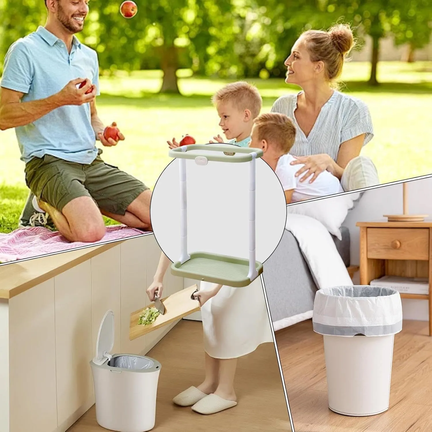 Folding Trash Bag Holder - Portable Garbage Stand, Easy Transport with Adjustable Frame | Multi-Use Organizer Dolls Clothing, Bathroom Waste, Picnic Cleanup, and Outdoor Camping Activities