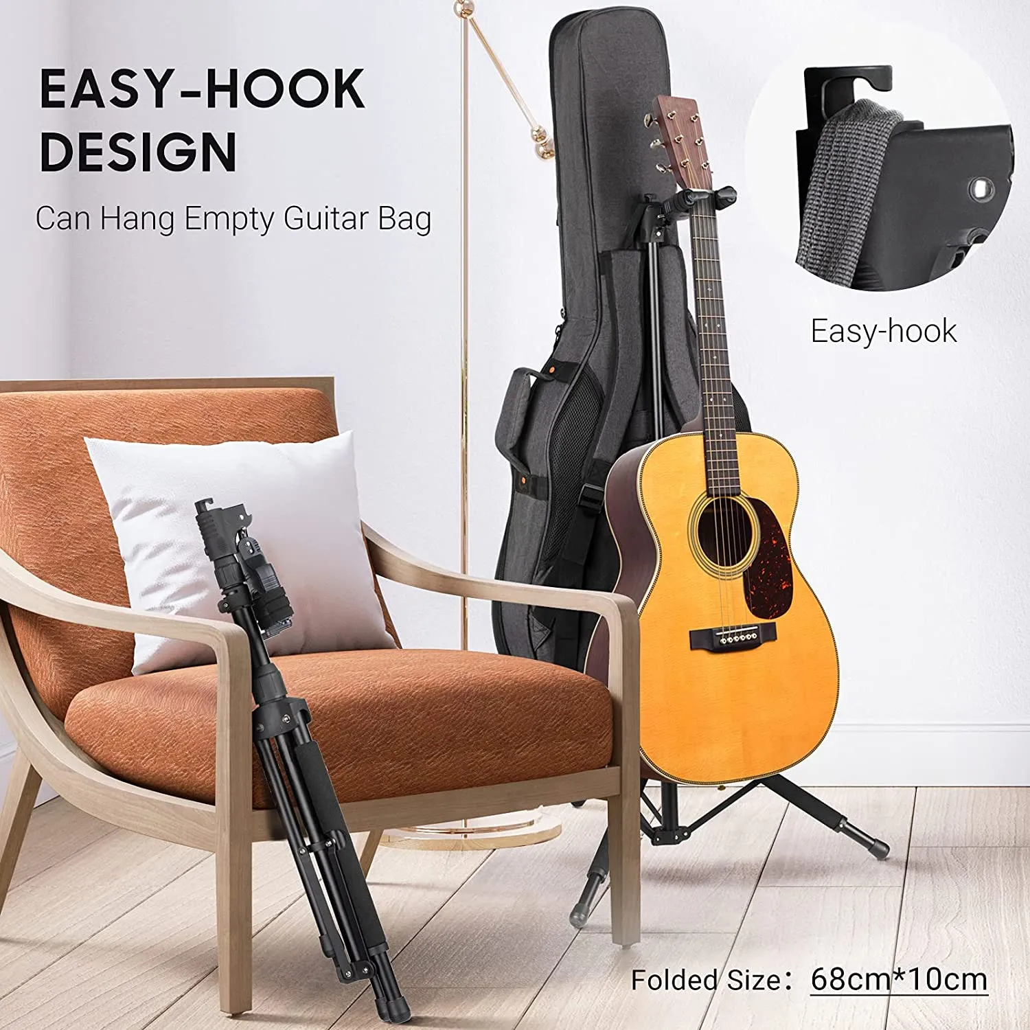 Folding Tripod Iron Floor Guitar Stand CY0265