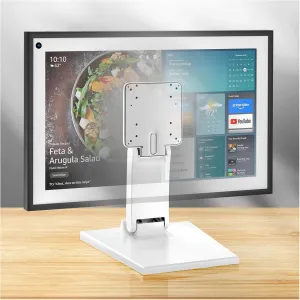 for Amazon Alexa Show 21 Stand Mount Tilt Soporte para Alexa Accessories Eco Show 21 Accessories Adjustable Rotation Bracket Easy Installation Foldable Easy Storage (White)