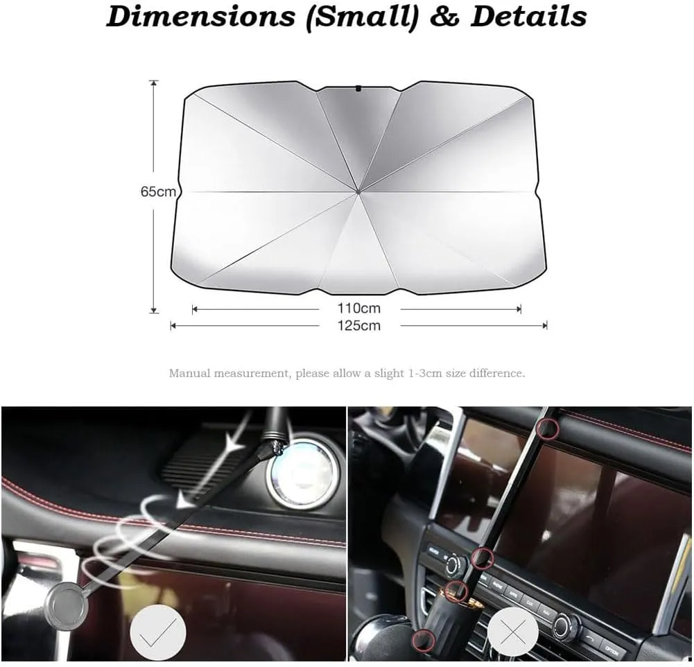 for Suzuki Vitra 2016-2023 Windshield Sun Shade Umbrella for Car Inside Foldable Windscreen Sunshade Cover Anti-UV Front Window Visor,A/Small