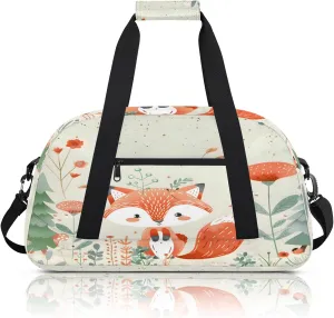 Fox Animals Cute Wildlife Small Gym Bag 18 inch Carry On Duffel Bag for Weekender Travel Sports Workout Yoga Gymnastics Dance Ballet
