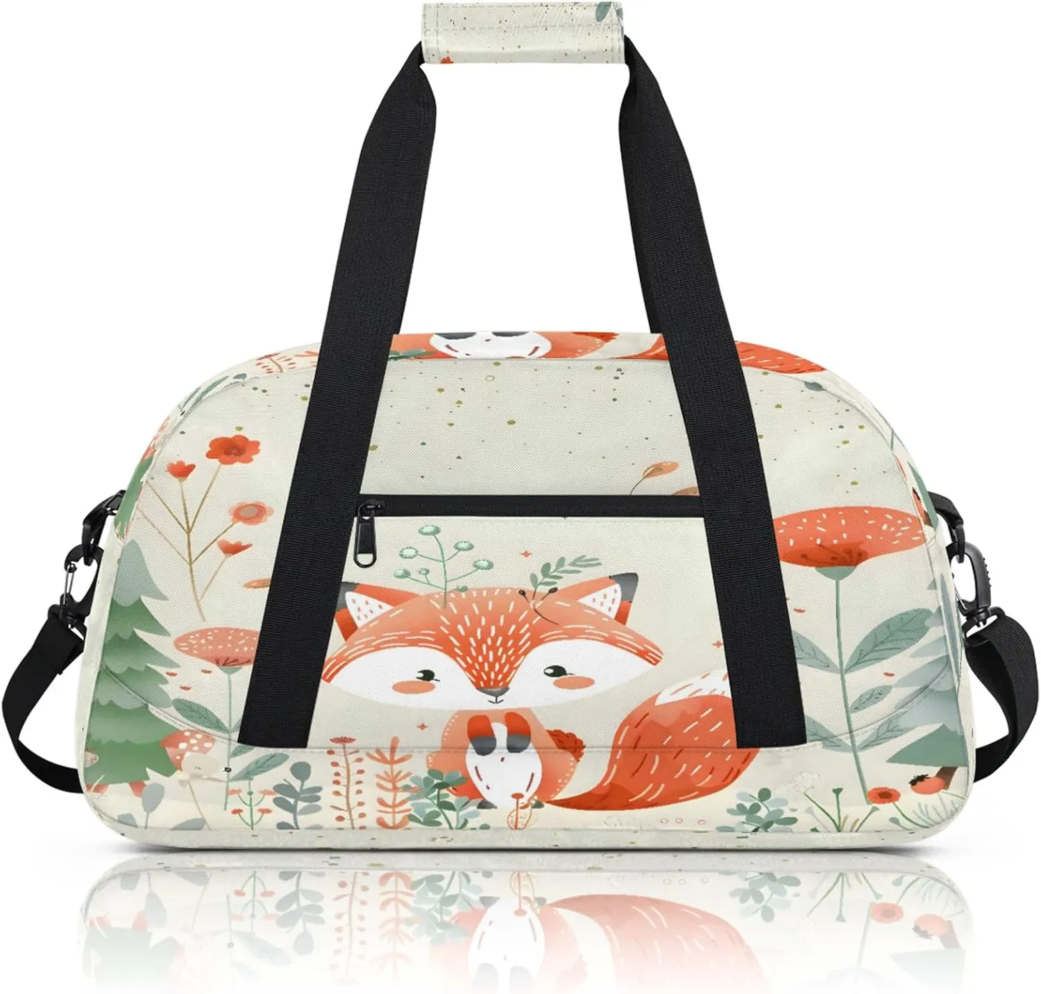 Fox Animals Cute Wildlife Small Gym Bag 18 inch Carry On Duffel Bag for Weekender Travel Sports Workout Yoga Gymnastics Dance Ballet