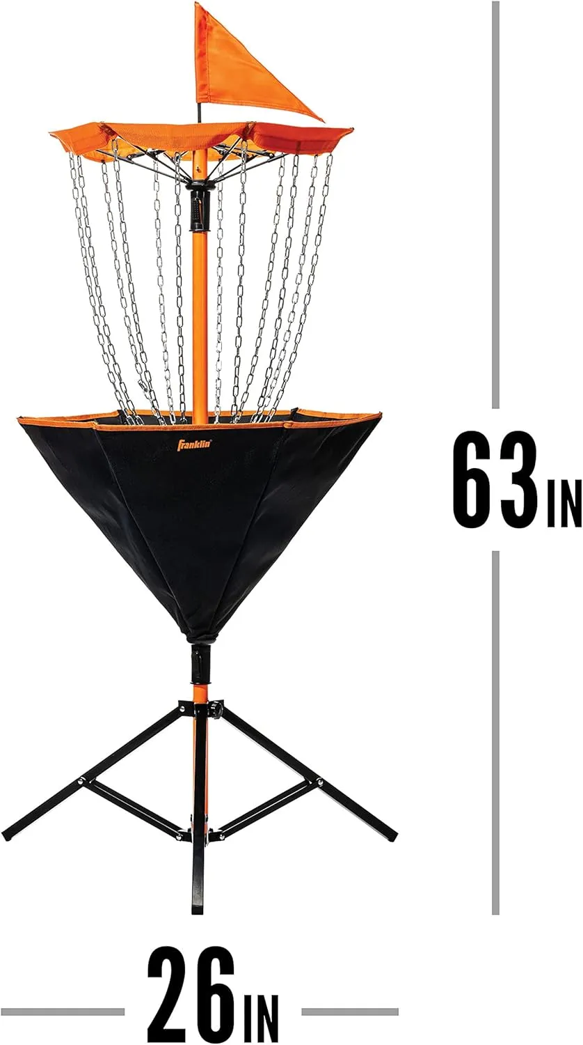 Franklin Sports Disc Golf Baskets - Portable Disc Golf Target with Chains Included - Disc Golf Basket Stand Equipment for Hole   Course Creation