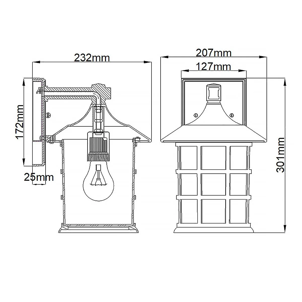 Freeport 1lt Medium Wall Lantern  | Textured White