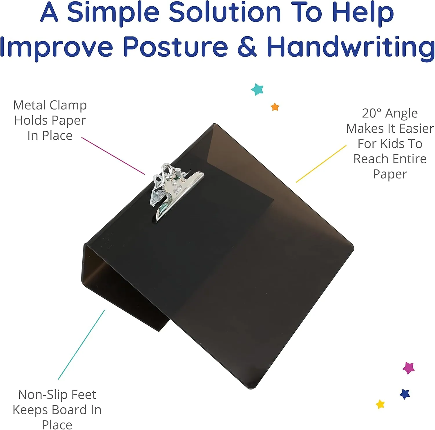 Fun and Function - Large Write Slant Board - Writing Board - Slant Board for Writing for Kids to Help Improve Handwriting & Posture - 14x15x5 Inch Writing Stand - Non-Slip Writing Slope