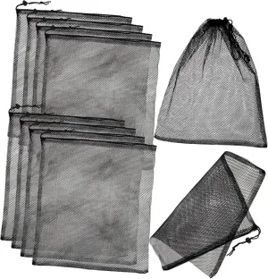 GALPADA Lightweight Net Laundry Bags 10 Pcs Mesh Drawstring Bags for Sports Gear Beach Toys Camping Travel