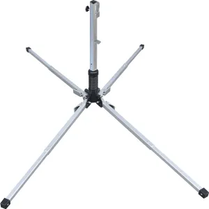 Galvanized Steel Compact Roll-Up Sign Stand, Standard Base with Impact-Resistant Flexible Joint, 4 x 39 Inch Retractable Legs, Kick-Lever Leg-Release, Spin-Handle for Roll-Up Sign Attachment