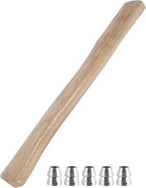 GANAZONO 1set Wooden Hatchet Handle Replacement with Wedges Birch for Woodworking Easy Installation Lightweight Durable Construction for Carpenters and Builders