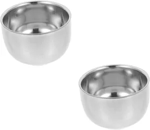 Gatuida 2pcs Portable Aluminum Shaving Mug Bowl for Men Shaving for Rich Foaming Grooming Enthusiasts Comfortable to Use