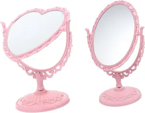 Gatuida Retro Style Double-Sided Makeup Mirror Large Square Vanity Mirror Stand for Women