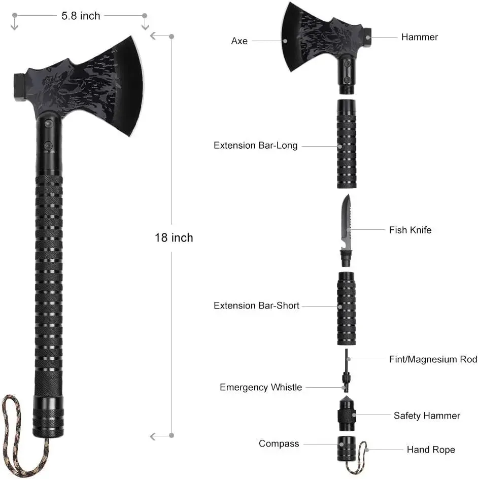 Gear Sheath, Hatchet w/Hammer & Hiking/Hunting/Outdoor Door-to-door delivery Camping Axe Multifunctional Survival Nylon for Exclusive products Tactical Survival Folding
