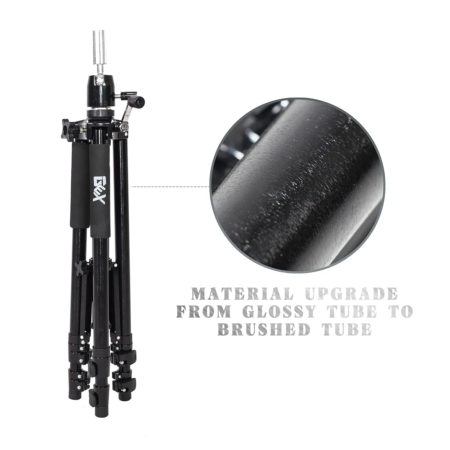GEX 63" Heavy Duty Mannequin Tripod Stand for Wig Cosmetology Training Practice Doll Manikin Head Tripod Wig Stand With Travel Bag (Black)