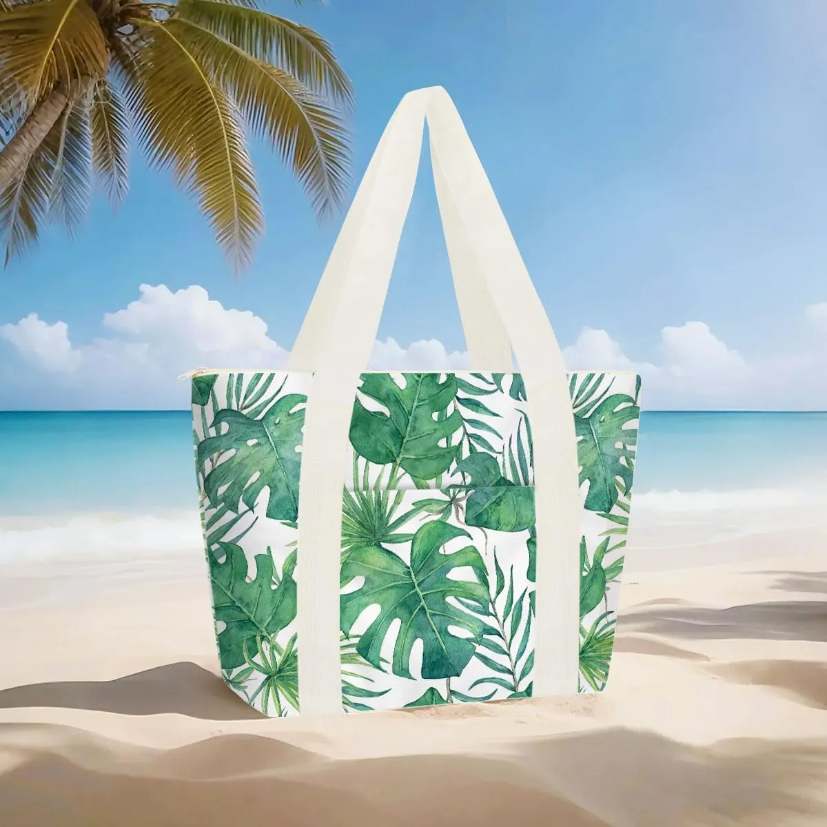 gfuhlre Beach Bag Wet Bag Waterproof Sandproof Women Beach Tote for Friends Travel Gifts with Wet Compartment for Pool Gym
