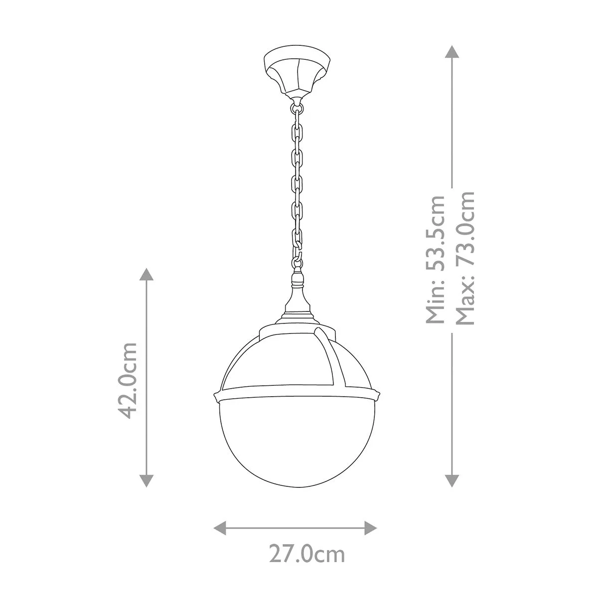 Glenbeigh 1 Light Chain Lantern | Black