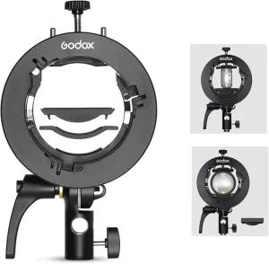 Godox S2 Speedlite Bracket for Bowens Mount, S-Type Holder Updated Version for Godox AD200Pro AD200 V1 V860II V860III V850II TT685II TT600 TT520II TT350 Speedlite Flash, Snoot Softbox with USB Light