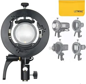 Godox S2 Speedlite Bracket S-Type Bracket Bowens Mount Holder for Godox V1 V1 Pro V100 AD200 AD200 Pro II AD300 Pro AD400 Pro V860II TT685 TT600 TT350, Precise Tilt Control, Umbrella Mount Slot