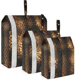 Gold Dragon Travel Storage Bag with Lanyard - Portable Lightweight Classified Storage Bag with Zipper, Dust and Waterproof Travel Packing Cube for Suitcase,3 Pieces