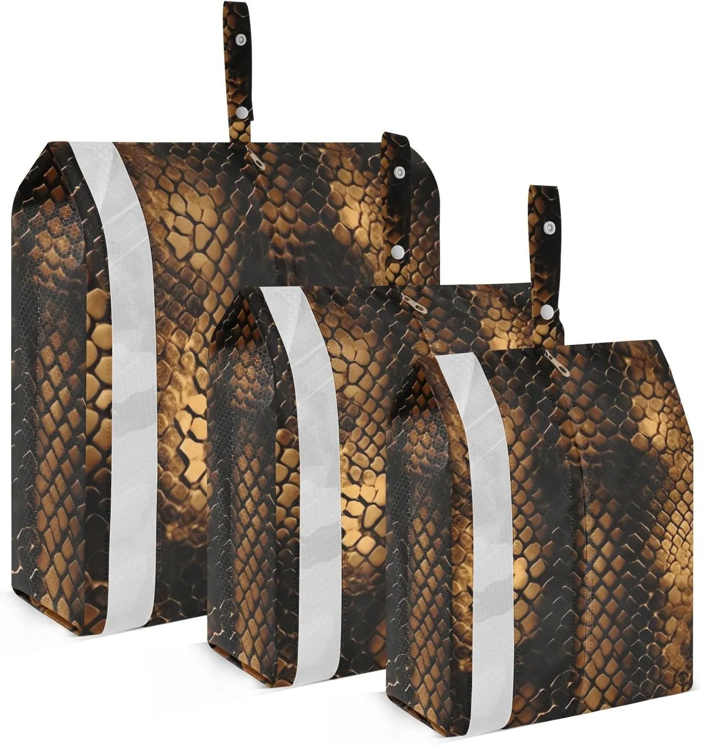 Gold Dragon Travel Storage Bag with Lanyard - Portable Lightweight Classified Storage Bag with Zipper, Dust and Waterproof Travel Packing Cube for Suitcase,3 Pieces