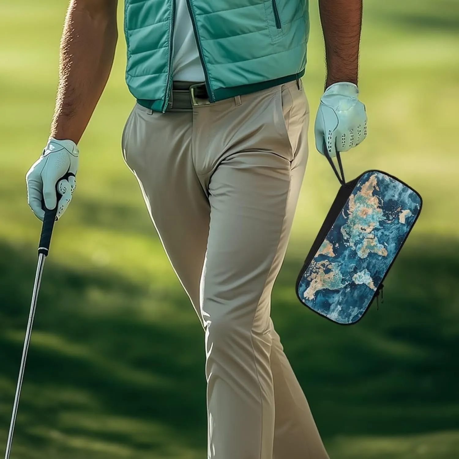 Golf Ball Bag Pouch, Golf Essentials Accessory Bag, Golf Valuables Pouch Golf Gifts for Men Golf Accessories Case Bag