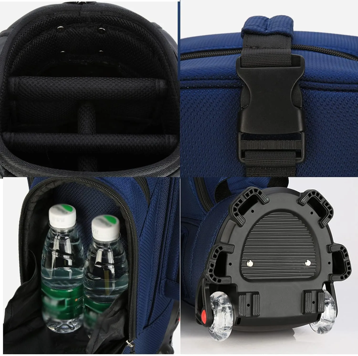 Golf Cart Bag for Men Women 5 Dividers Top Rolling Golf Clubs Lightweight with Wheels and Strap Easy Carry for Driving Range